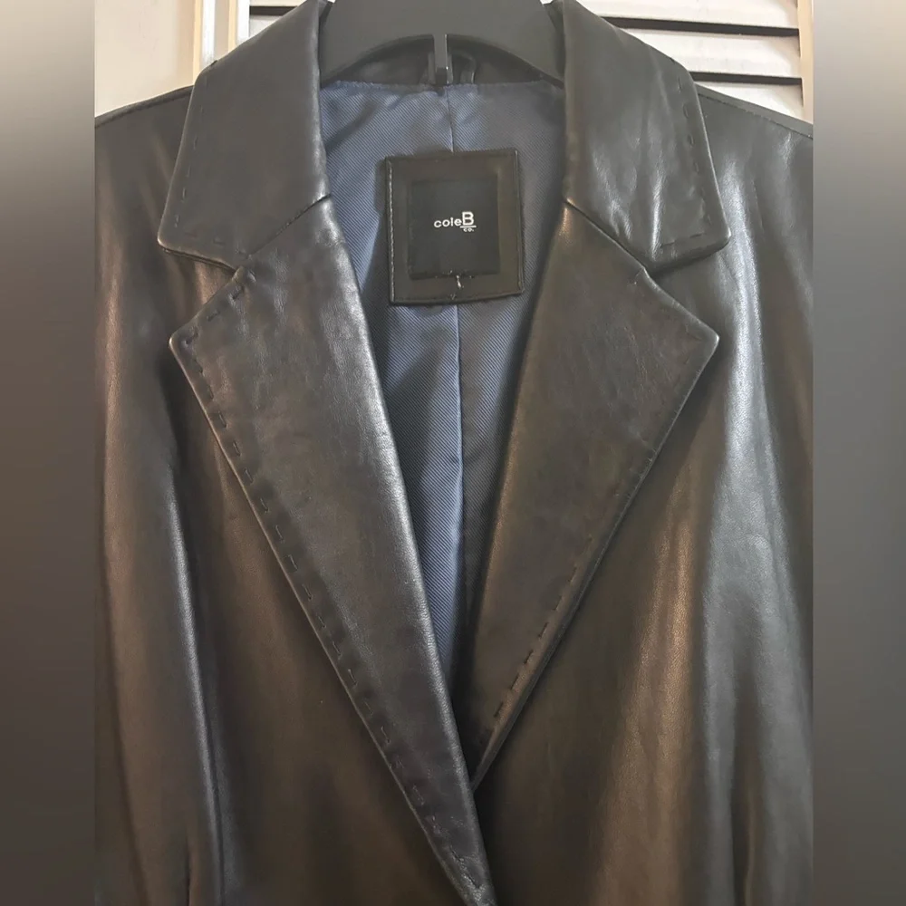 Cole B Genuine Leather Blazer Sz Med